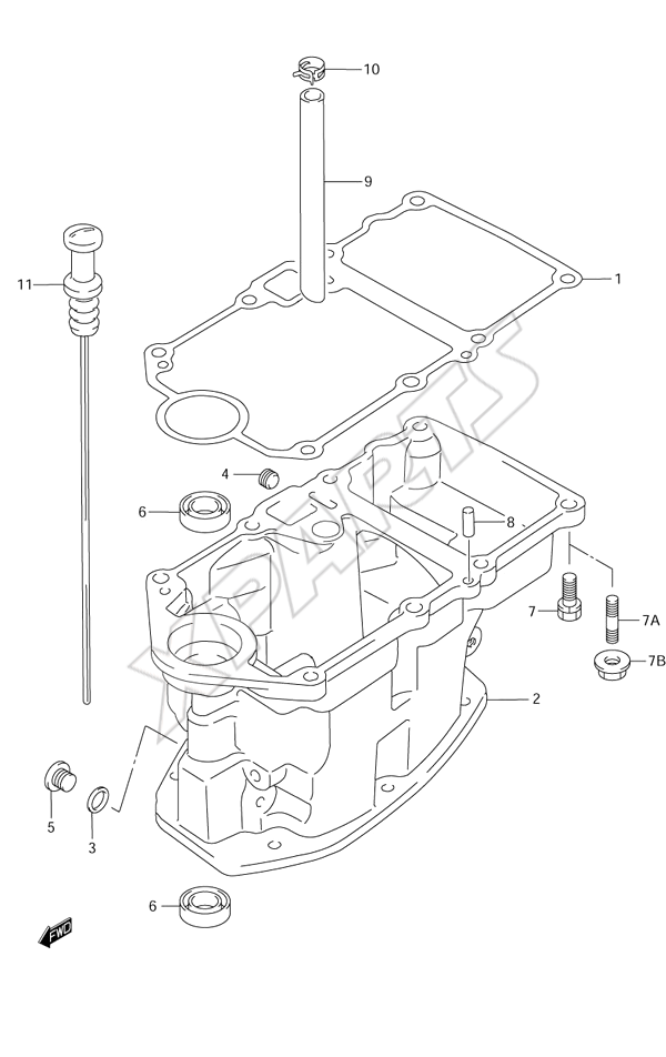  Oil Pan(1996 to 2002) til Suzuki motor